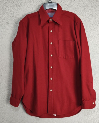 トップス 70s pendleton wool shirt vintage red Vintage Pendleton Adult Small Red Wool USA Long Sleeve Button 70s