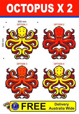 2x Boat sticker, Octopus Boat Stickers,Octopus marine Vinyl decal ...