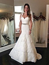 V1008 TARA KEELY 2206 SZ 12 IVORY 2400 14475WP BACK FORMAL WEDDING DRESS GOWN
