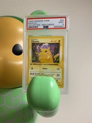 POKEMON 1999 1ST EDITION BASE SET RED CHEEKS PIKACHU PSA 9 MINT