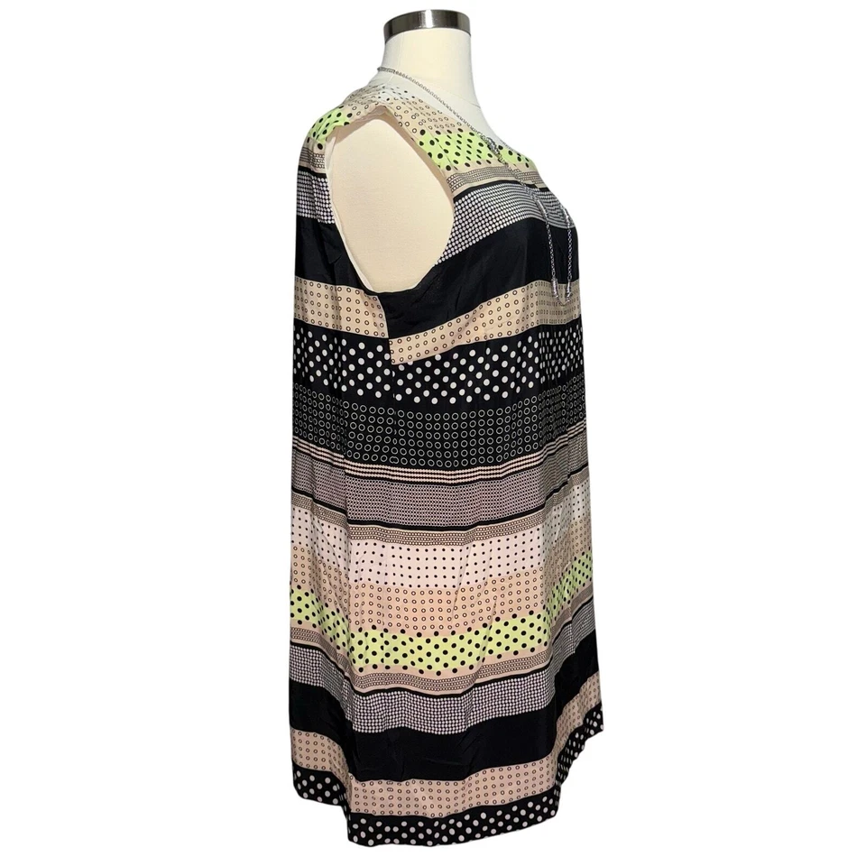Cato Shift Dress Women’s Plus Size 22/24W Sleeveless Striped Polka Dot - Image 4 of 4