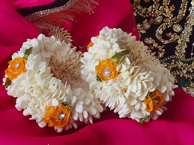 Gajra pair Indian pakistani hand made Flower jewellery for Mehndi