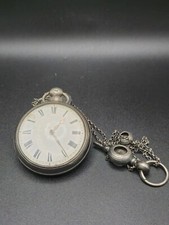 RARE Crofswell ANTIQUE VERGE DUBLIN FUSEE POCKET WATCH, SILVER CASED