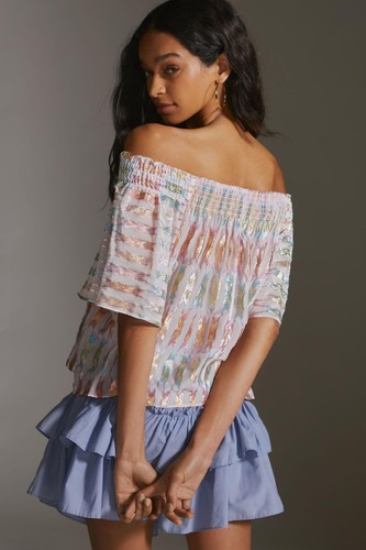Delfi Collective - camicetta multicolore fuori spalla - taglia S - Nuova con etichette - Foto 4 di 9