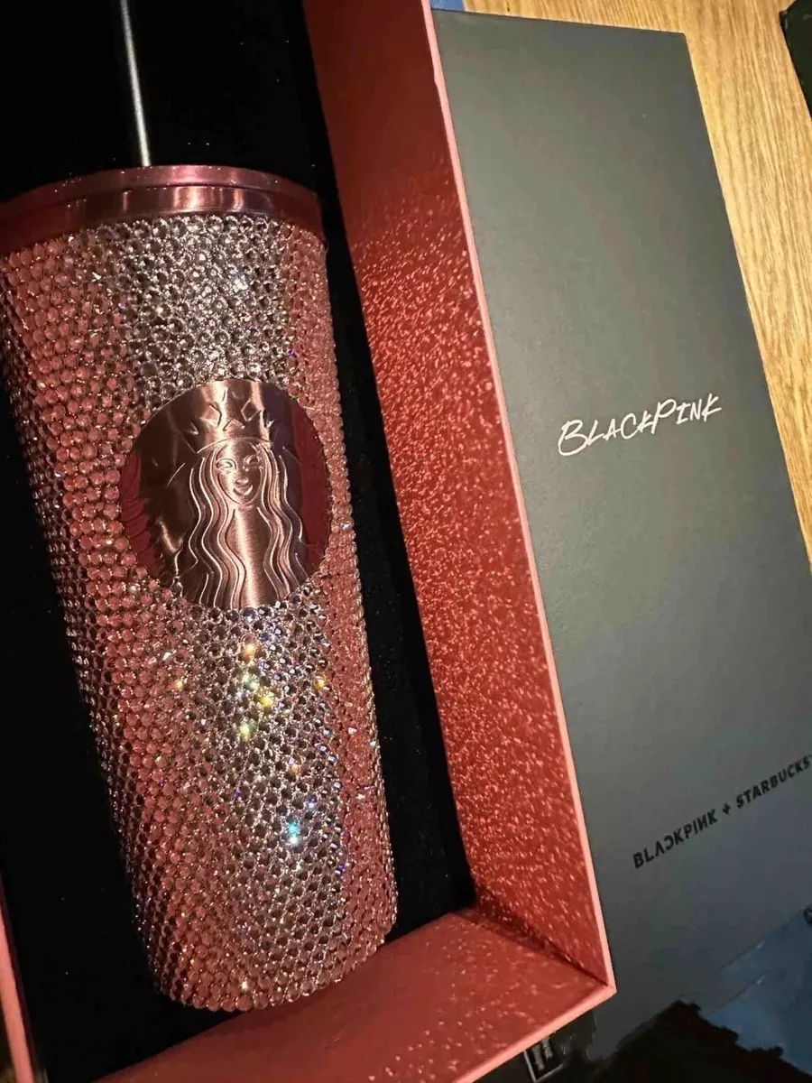 2023 Starbucks x Blackpink Rhinestone Bling Rose Gold Tumbler Limited  Edition 🔥