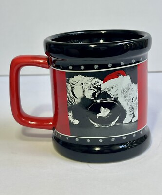 Keith Kimberlin Cat Kitten Santa Hat Coffee Mug Gold Fish Christmas