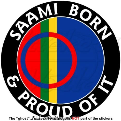 SAMI LUTE, SAPMI Laponia, Saami Lapps Born & Stolz, naklejka winylowa 100mm - Zdjęcie 1 z 1