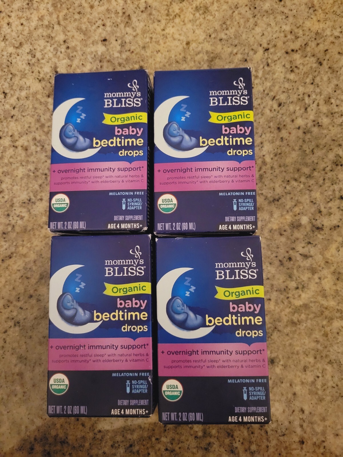 4 Mommys Bliss Organic Baby Bedtime Drops Overnight Immunity Support