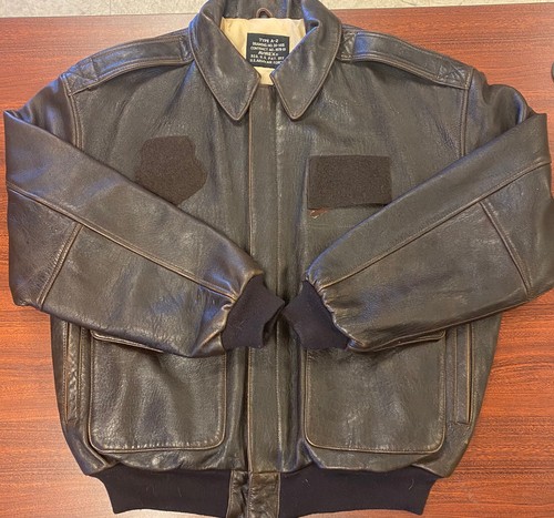 Vtg Avirex A2 Mens Dark Brown Leather 