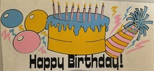 Original Vintage Happy Birthday Iron On Transfer