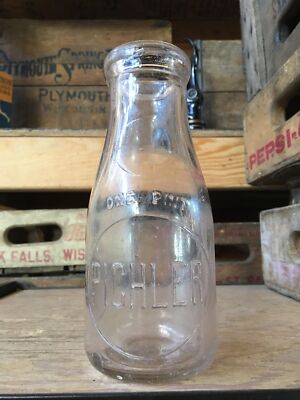 Early Pint Milk Bottle Pichler Dairy South Bethlehem Lancaster Pennsylvania 1916