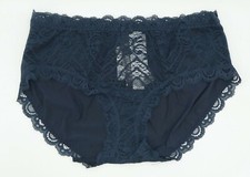 Intimissimi Lace  Microfiber Brief Panties in Blue Ink Sz: S New w/Tags