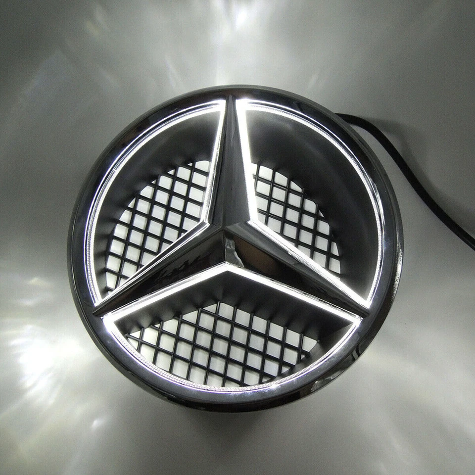 Front Grill w/LED Emblem For Mercedes Benz W204 C250 C300 C350 2008-2014 Grille - Image 4 of 4