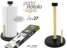 PORTA ROTOLO SCOTTEX CARTA CUCINA ROTOLONI DA TAVOLA TOVAGLIOLI LEGNO 27*16cm