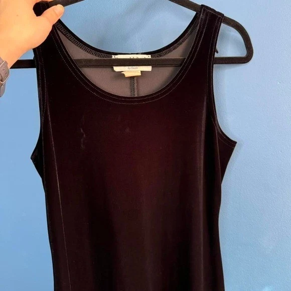 Vintage 90s Velvet Maxi Dress Women's Size 6 Petite Black Ronni Nicole Goth - Image 2 of 4