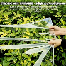 Clear Tarp, 14 Mil Heavy Duty Waterproof Clear PVC Tarp, 420g/M² Clear Tarps ...