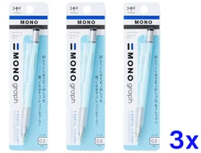 Tombow Mechanical Pencil, Monogram DPA-137A, 0.3mm Ice Blue 3 pack