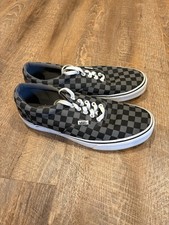 Zapatos de skate clásicos Vans Era Checkerboard negros grises para hombre talla 9,5