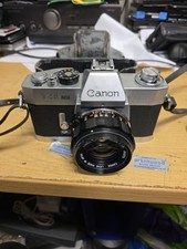 Canon EX Auto QL 35mm Film Camera with 50mm 1.8 Lens- 100% UNTESTED. 