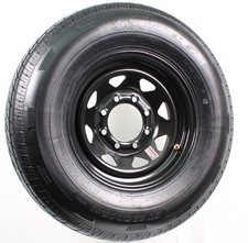 Radial Trailer Tire Black Rim St23580r16 Load Range E 8 Lug 6.5 Spoke Wheel