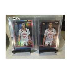 Topps Chrome 2025 Noa Essengue Chicago Bulls RC Refractor & Base #262 (2) Lot 🔥