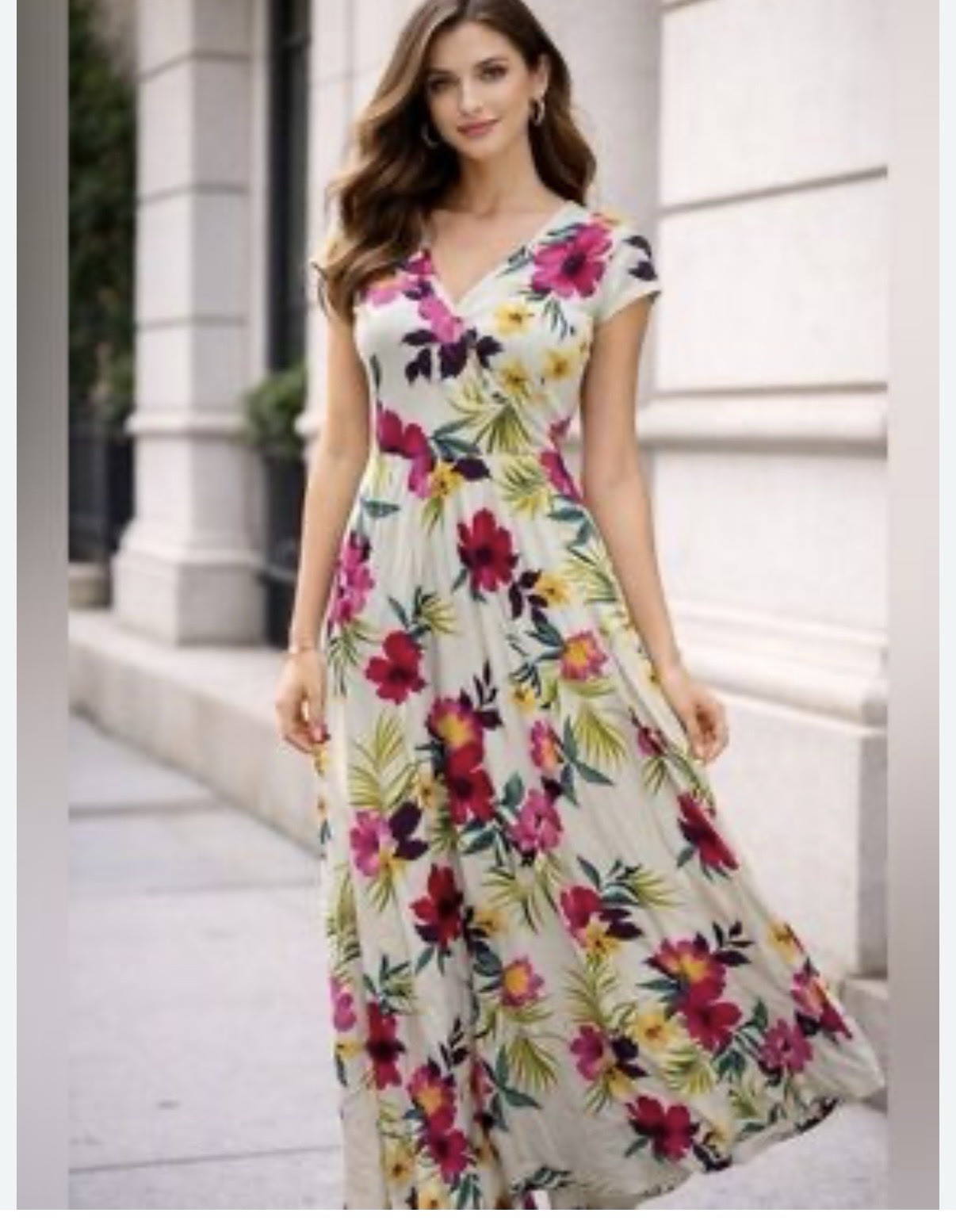 Chaps Women’s Short Sleeve Floral Print Cotton Dress Size M