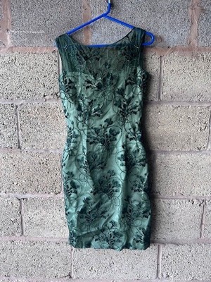 True Vintage Roter Couture Partykleid Größe UK 10 grün