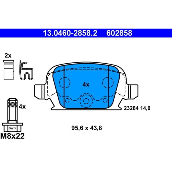 Bremsbelagsatz Scheibenbremse ATE 13.0460-2858.2 FüR Opel Corsa C Tigra Twintop-image
