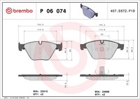 Neu - Brembo P06074 Bremsbelagsatz, Scheibenbremse FüR Bmw
