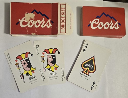 Vintage Hoyle Coors Beer Plastic Coated Playing Cards Bridge Size M-7