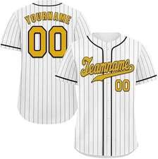 Custom Baseball Jersey Pinstripe Personalized Baseball Shirts PP3DA003