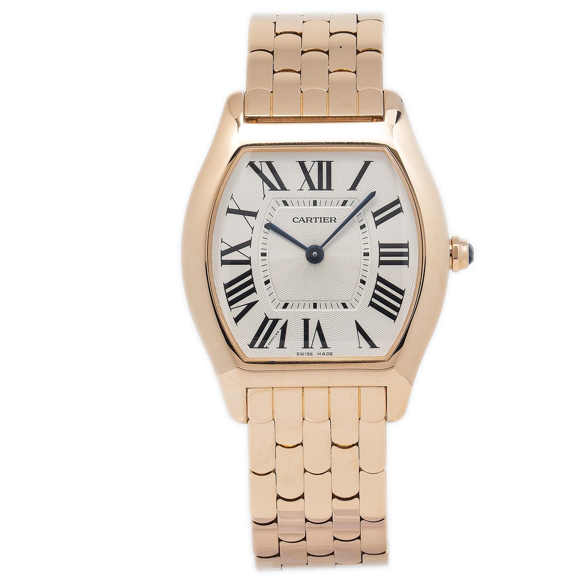 Cartier Tortue 3700 W1556366 18k Rose Gold Manual Silver Dial