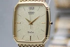 Vintage 1984 [Near MINT] SEIKO Dolce 9521-5210 Gold 2P Diamond Quartz Men