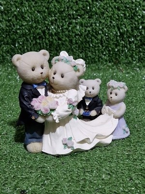 Hochzeit Braut Bräutigam Figur Vintage Avon Andenken Teddies Feier Hochzeit