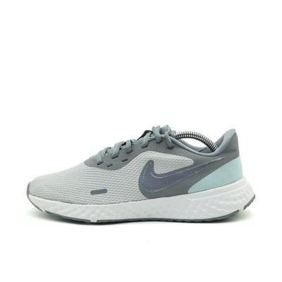 Nike Damen Revolution 5 Sneaker Grau/Hellblau Mesh Low-Top Laufschuhe EU 38