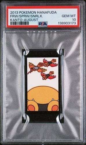 2013 POKEMON HANAFUDA KANTO AUGUST FEAROW/SNORLAX/SPEAROW PSA 10