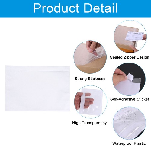 7x10" Transparente Versandtasche für Lieferscheine, 50er Packung, wasserdichte - Bild 4 von 6