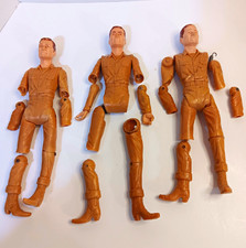 Lot of 3 Marx Johnny West Action Figures Incomplete For Parts Or Repair