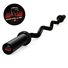 48" Phosphate Steel Olympic EZ Curl Bar 28mm Grip  Home Gym Fitness Equipment