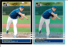 TREVOR OAKS 2019 DONRUSS RETRO 1985 CAREER STAT PARALLEL #57/132 & BASE CARD 204