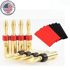 8pcs Gold Plated Banana Plug HiFi Audio Speaker Cable Screw set Banana Connector