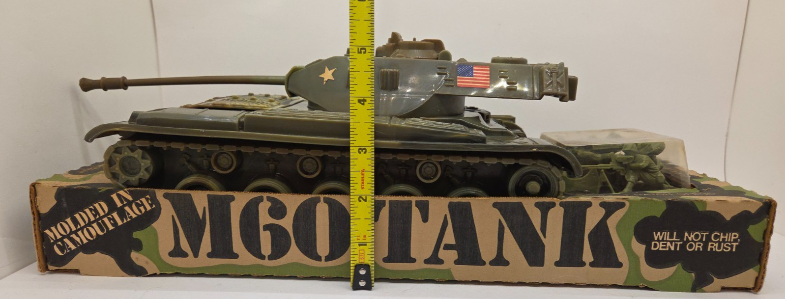 Vintage Tim Mee Toy No. 7520 M60 Tank Includes 8 Soldiers Original