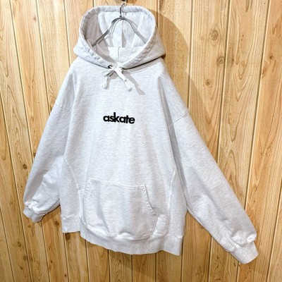 Askate Hoodie XL Gray Heavy Cotton Center Logo Embroidery Used | eBay 