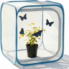 Insect Butterfly Habitat Cage 12" Pop-Up Mesh Terrarium for Caterpillars Science