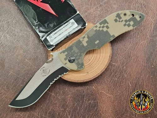Emerson Knives - Camo Commander - Combat Logo - Two Tone Serrated - Rare