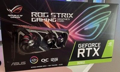 ASUS ROG Strix GeForce RTX 3060 OC Edition 12GB GDDR6 Graphics Card Black