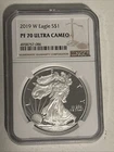 2019-W American Silver Eagle Proof Graded PF 70 Ultra Cameo NGC