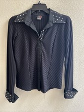 Black Western Pleasure Horsemanship Shirt Size Medium