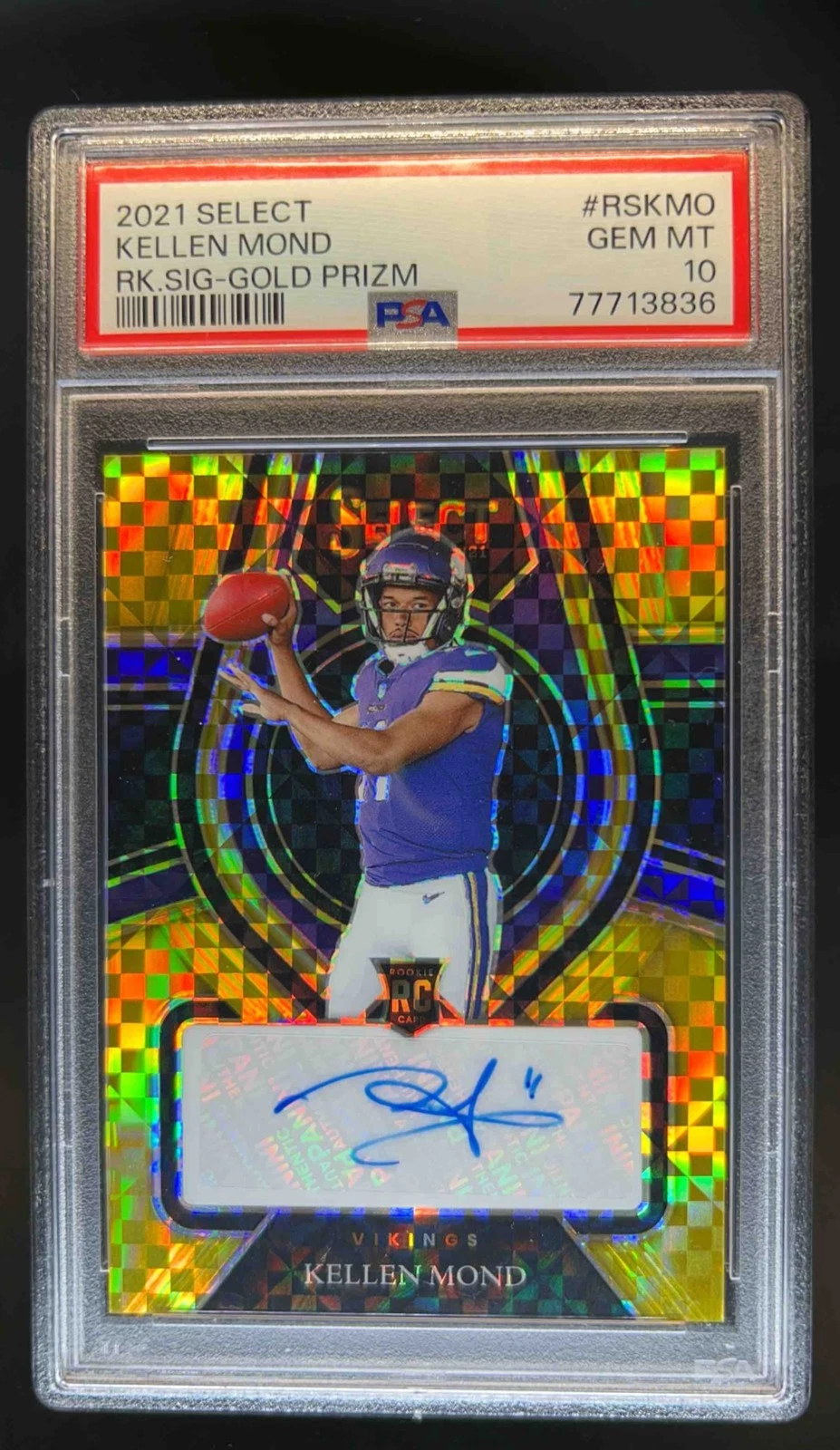 Kellen Mond Panini Select Rookie Signatures #RSKMO Gold