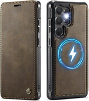 HandyhüLle Pu Leder Braun KlapphüLle Mit Kartenfach Rfid Schutz FüR Galaxy S25